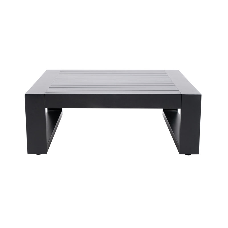 Petite table basse d'extérieur carrée en aluminium