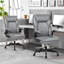 Chaise de bureau ergonomique en cuir Marama avec accoudoirs rabattables-222915800
