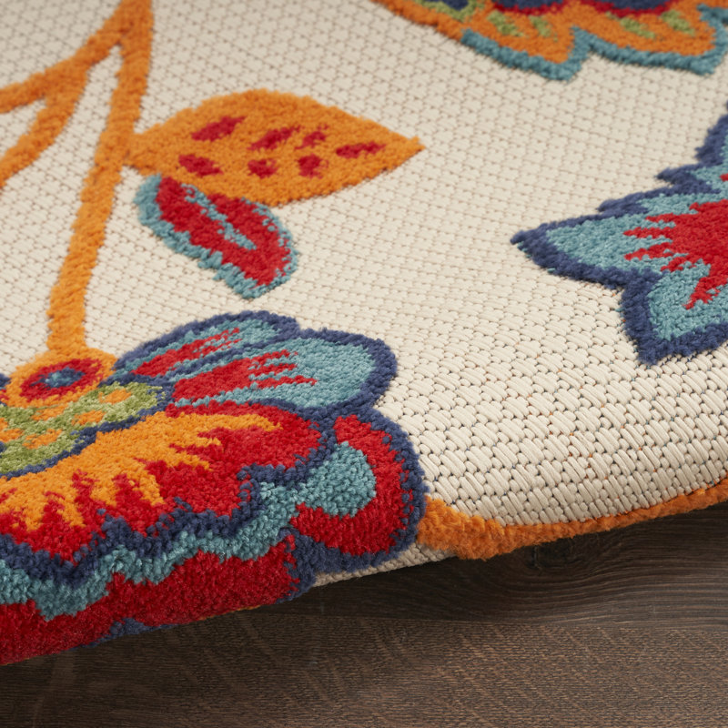 Anastasios Floral Multicolor Indoor/Outdoor Area Rug, Runner 2' x 6'