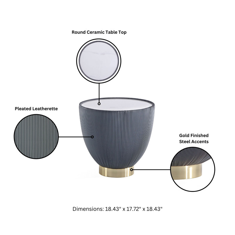 Thaine 2 - Piece Living Room Table Set, Gray/Cream