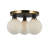 Rickey - 3-Light Semi-Flush Mount - Black - Brushed Brass - Glass-979370232