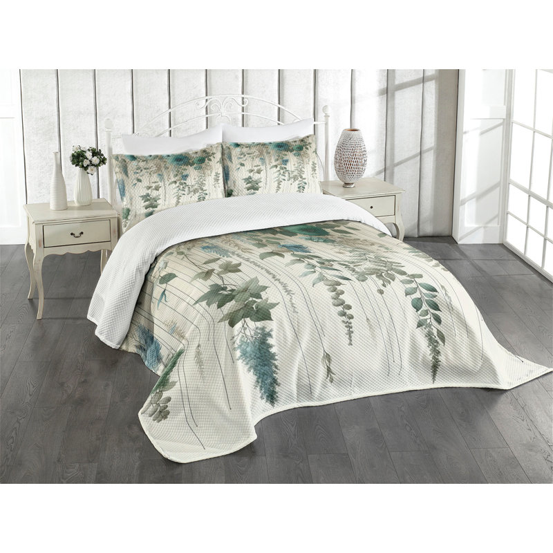 Gray Quilted King Bedspread Set with Pillow Shams
