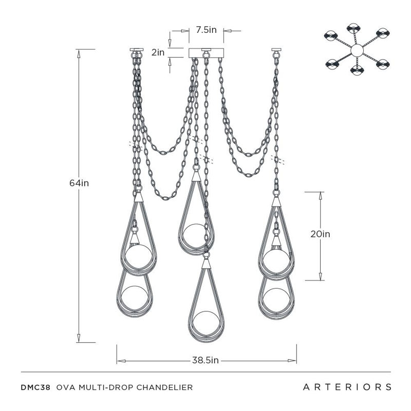 Ova Multi-Drop Chandelier