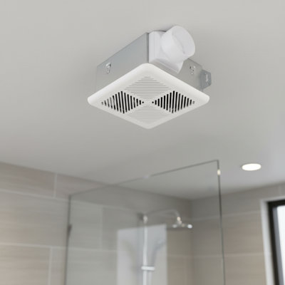 Ventilateur de salle de bain 50 pi³ / min, 1,2 son silencieux, conduit de 3 pouces sans accès au grenier - installation facile - blanc