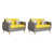 Similicuir gris / jaune