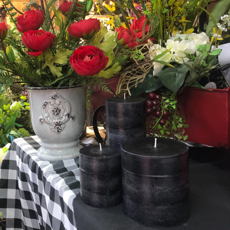 Fresh Scent Scented Pillar Candle, 3" H x 3" W x 3" D