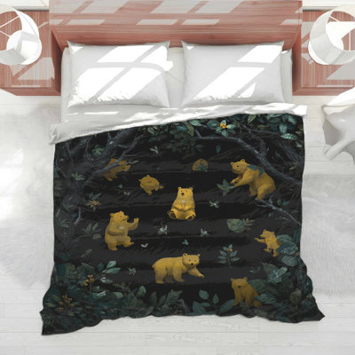 Yellow Bears In Forest Comforter