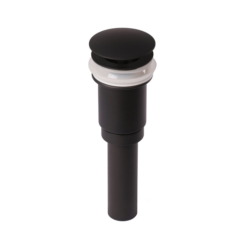 Pop-Up Bathroom Sink Drain, Matte Black, No