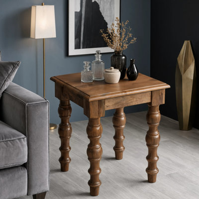 Solid Wood Top End Table
