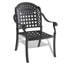 Chaise de patio en fonte d'aluminium, 2 pièces, noire, protégée, assise confortable avec coussins, chaises de salle à manger empilables 2 pièces peu encombrantes, résistance aux hautes températures, ergonomique à l'eau