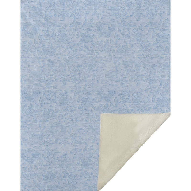 Jeté floral Sherpa ASB782 Addison, Ciel