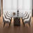 8-Person Extendable 63'' to 94.5''  Dining Set,Rectangular Sintered Stone Top,Stainless Steel Legs(1 Table 8 white Chairs)