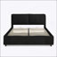 Grand lit plateforme tapissier hydraulique avec tête de lit intégrée, tissu chenille, noir, conception peu encombrante-842373890-842373889