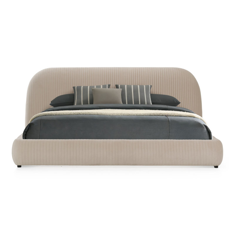 Salvatore - Lit beige moderne, Très grand lit