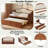 Wooden Daybed With Trundle, 2 Storage Drawers And Upholstered Button Tufted Backrest-572731558