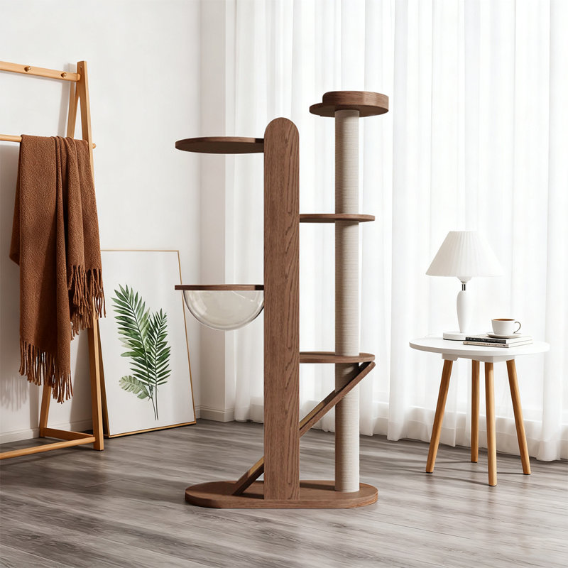 Multi-Functional Solid Wood Cat Tree