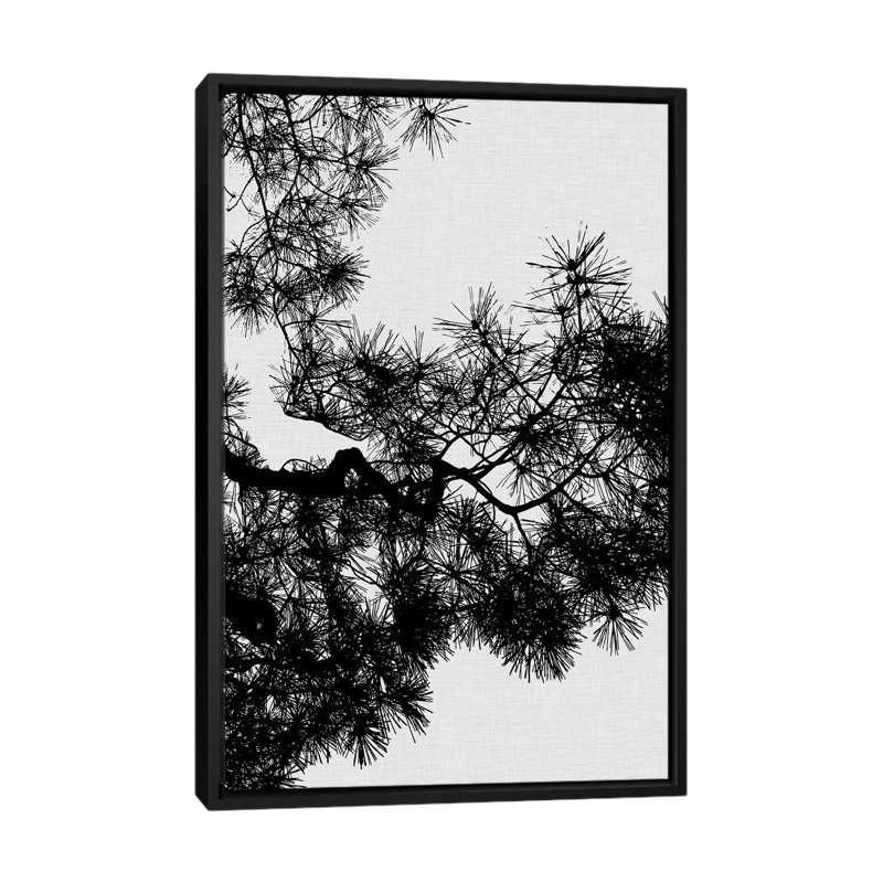 « pin tree », impression sur toile, H 26 po x l 18 po x P 1,5 po, Toile avec cadre noir, Pas de tapis
