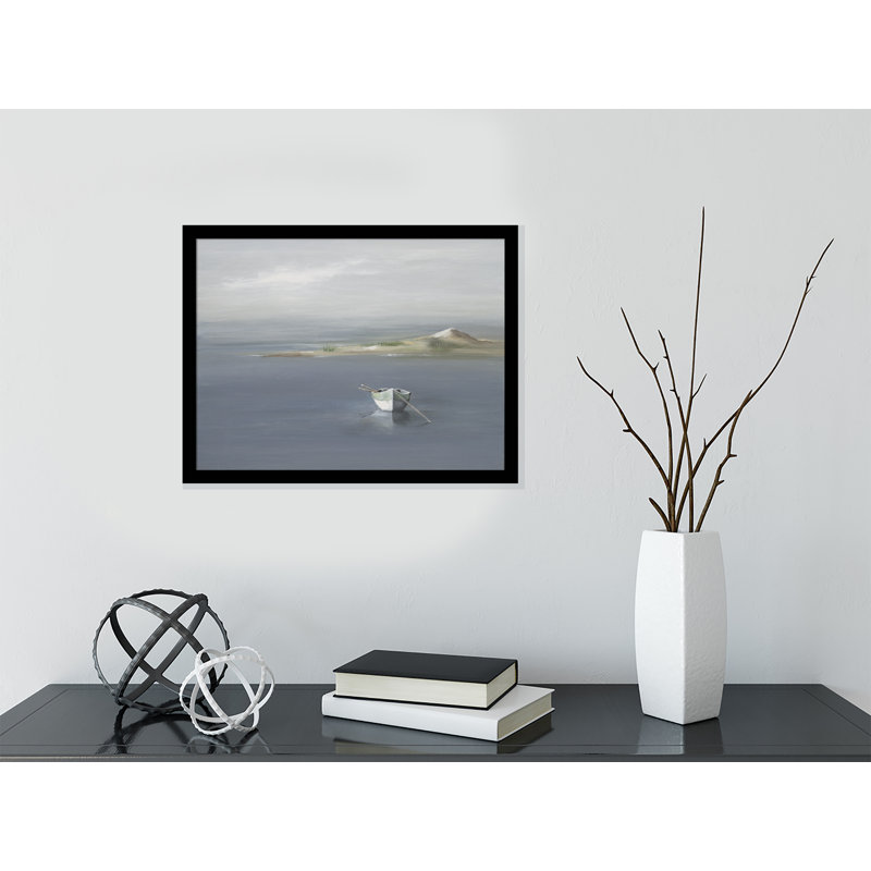 «In the Calm» - reproduction d'art, H 14,5 po x l 18,5 po x P 1 po, Blanc / aubergine / banane / brun clair / rouge br