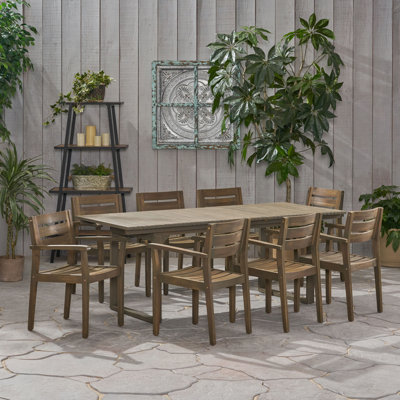 Remillard Outdoor 9 Piece Dining Set by Highland Dunes