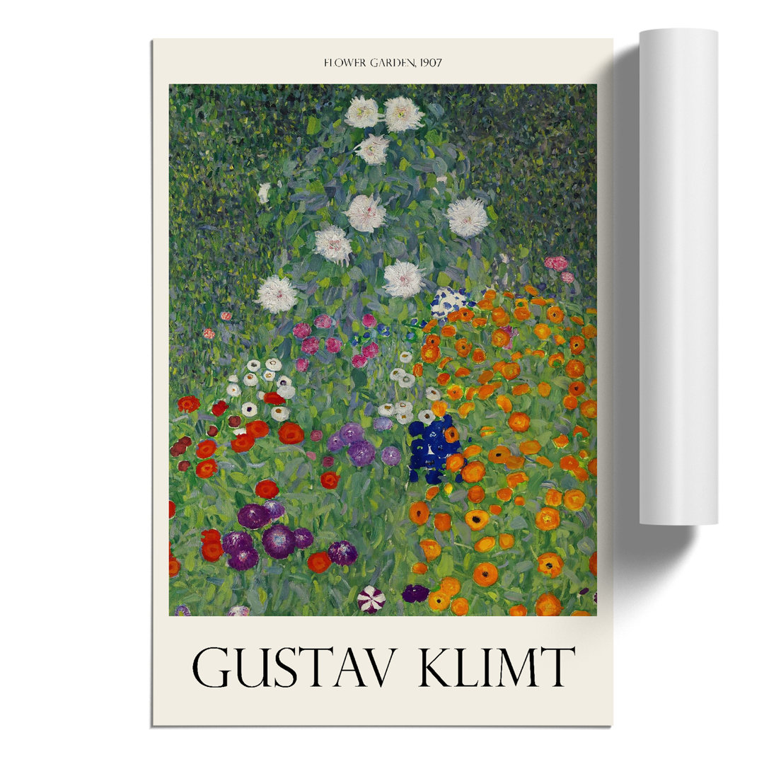 Flower Garden Print by Gustav Klimt - Frameless Print