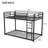 Twin Over Twin Metal Bunk Bed, Low Bunk Bed With Ladder, Black