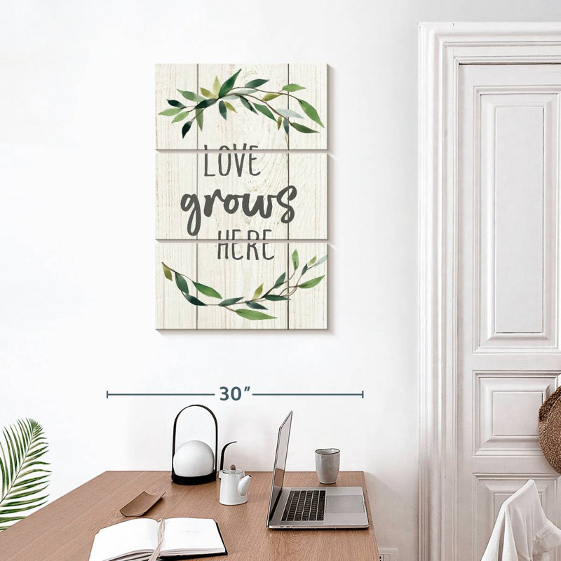 Plaque murale Kema Love Grows Here II, H 32 po x l 20 po