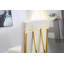 Chaise de salle à manger, conception capitonnée et base en acier inoxydable à finition dorée-1340975612