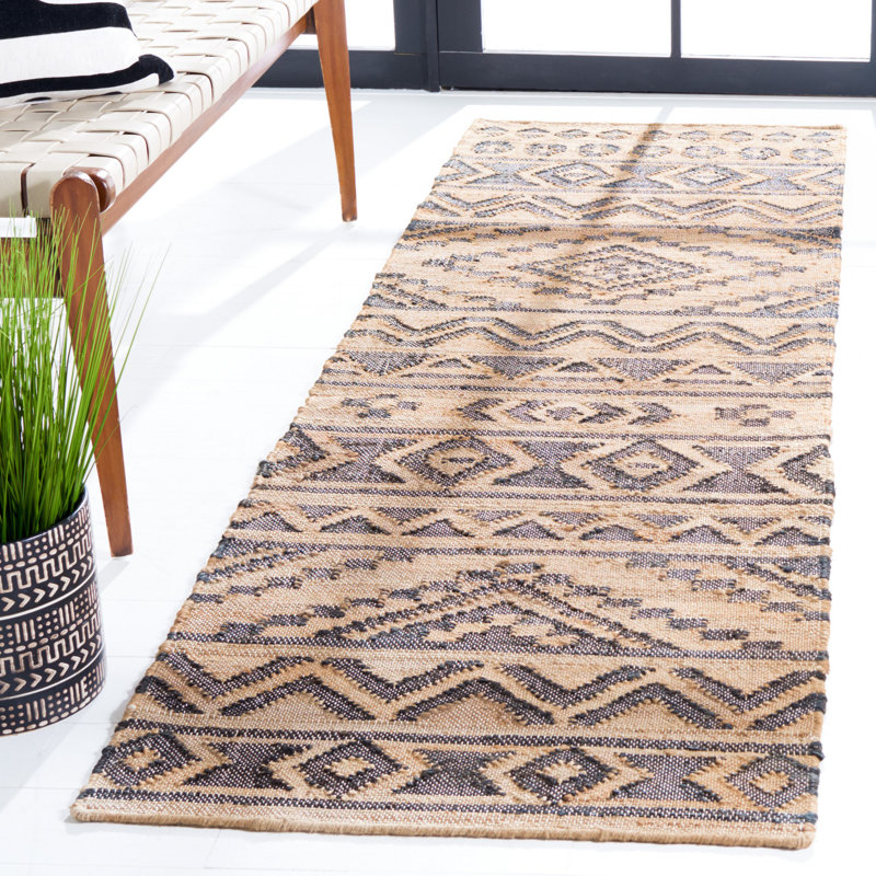 Haywa Hand Loomed Jute, Cotton Southwestern Rug, Round 3'