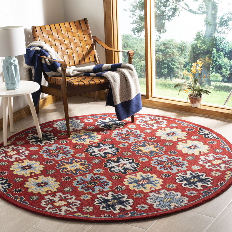 Betsy Hand Tufted Wool Southwestern Rug, Round 6'