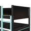 Lit mezzanine en bois avec escalier de rangement, bureau, tablettes et panneau perforé Aline-126026093-126026090
