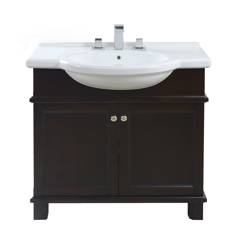 Ensemble de meuble-lavabo simple 34 po Carlito, Balsa, Espresso