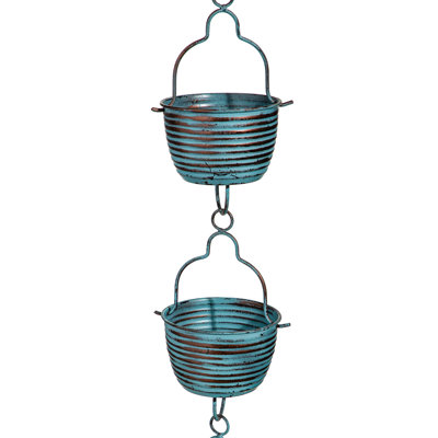 Blue Rustic Bucket Rain Chain, 72" H