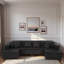 Canapé modulaire moderne en forme de U avec bande lumineuse à DEL RVB et 6 coussins-854307525