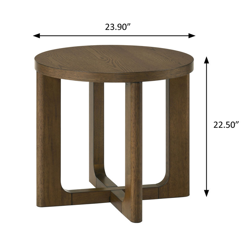 Table de bout transitionnelle de 23,9 po de largeur, brun, Transitional Brown