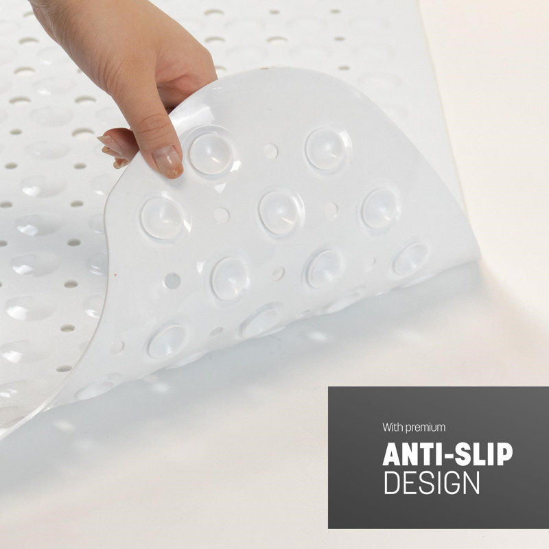 Synthetic Non-Slip Shower Mat, White