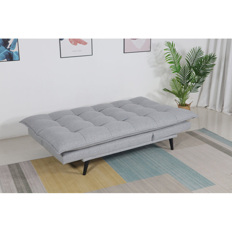 Schaller Twin 76 " Upholstered Convertible Sofa, Light Gray