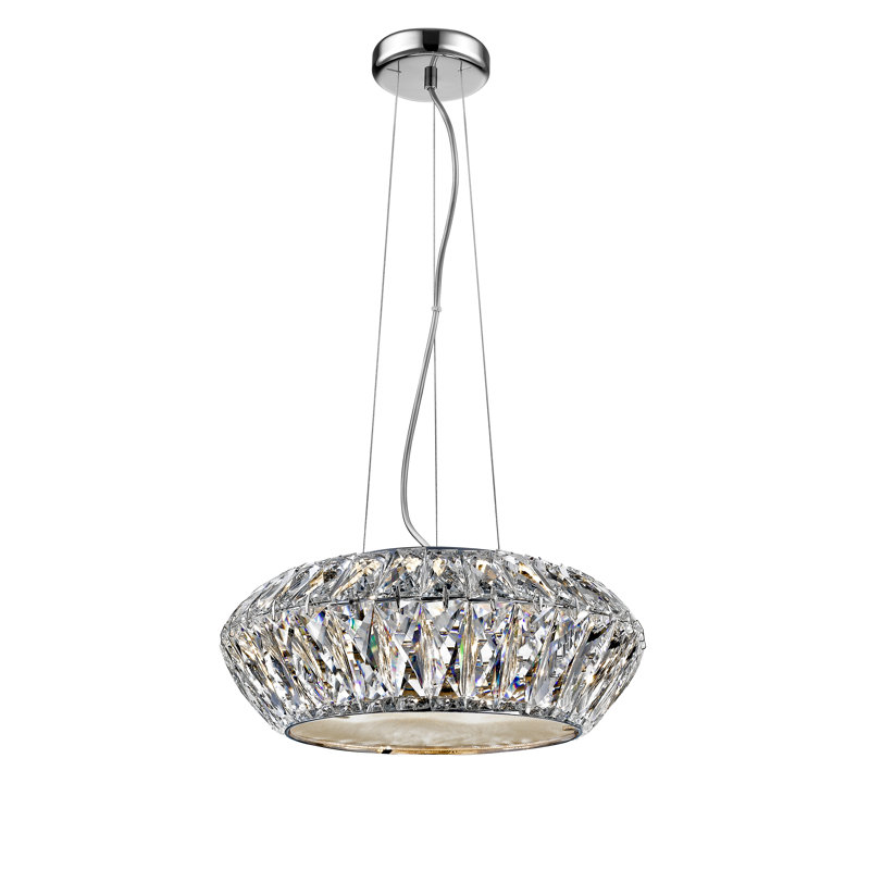 4 - Light Chrome LED Crystal Pendant