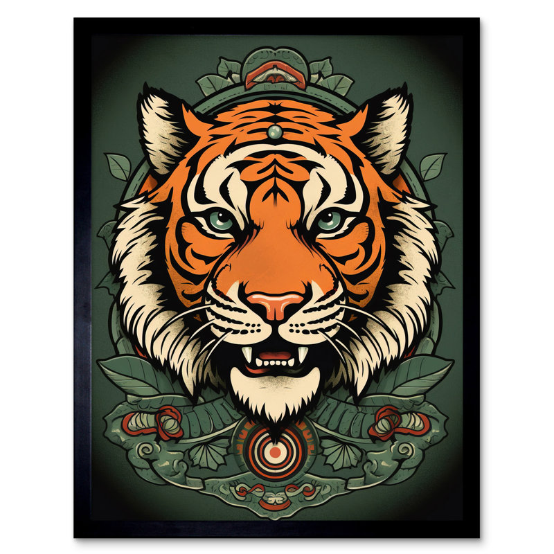 Chumbley Regal Tiger Head 1 Piece Single Picture Frame Wall Art