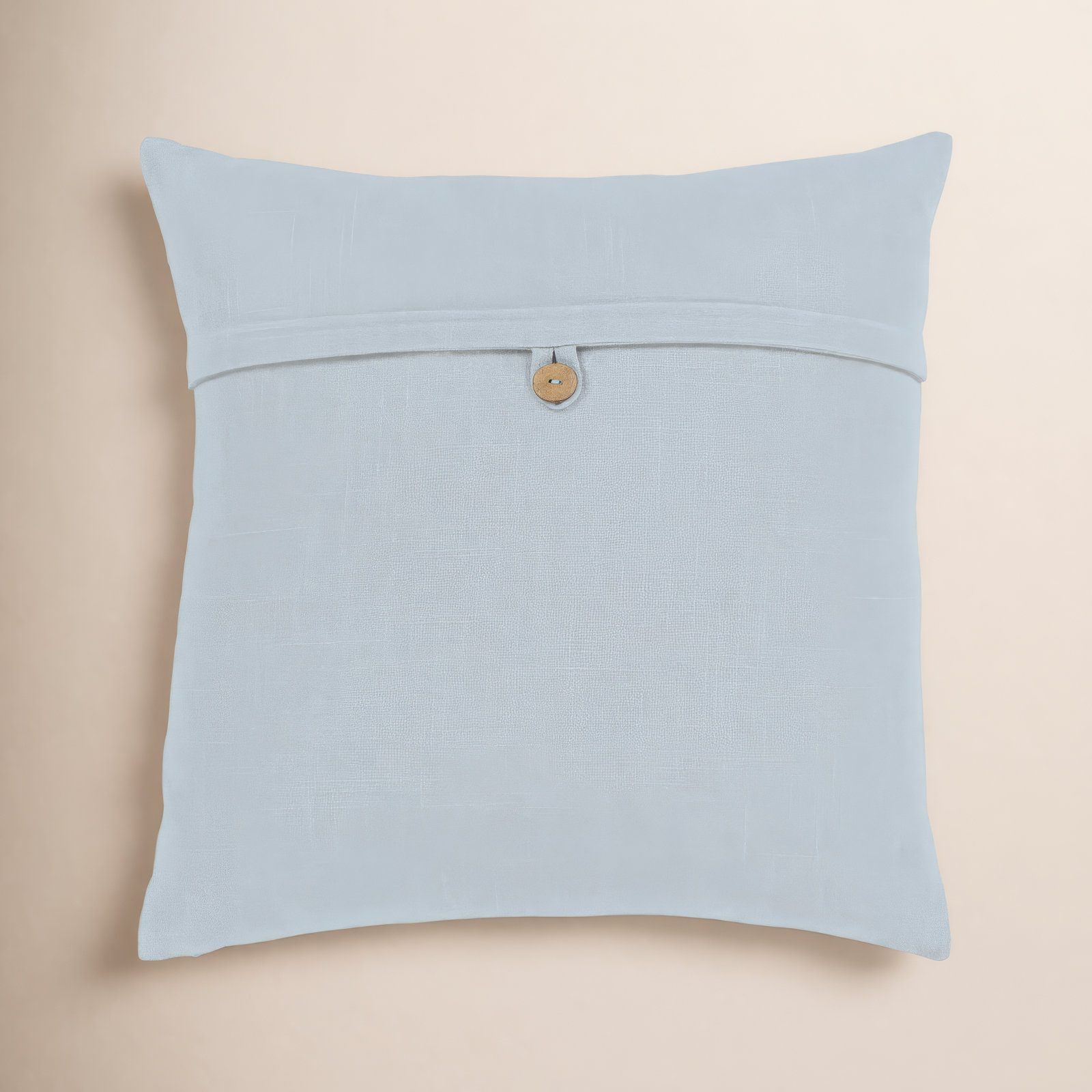 Leigh Buttons Cotton Throw Pillow, 18" x 18", Ice Blue, Polyester
