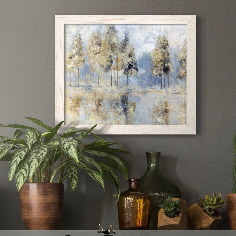 «Blue Golden Forest», reproduction d'art sur toile encadrée, Toile blanche encadrée, H 24 po x l 18 po x P 1,5 po
