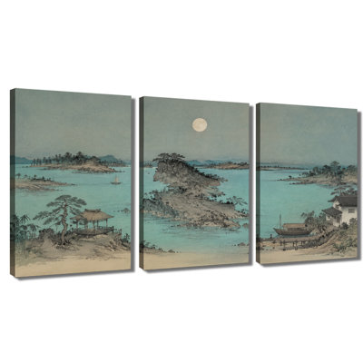 3 panneaux d'art mural sur toile de paysage oriental