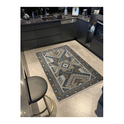 Multi Colour Traditional Motif Pattern Fringed Vintage Decorative Machine Washable Area Rug
