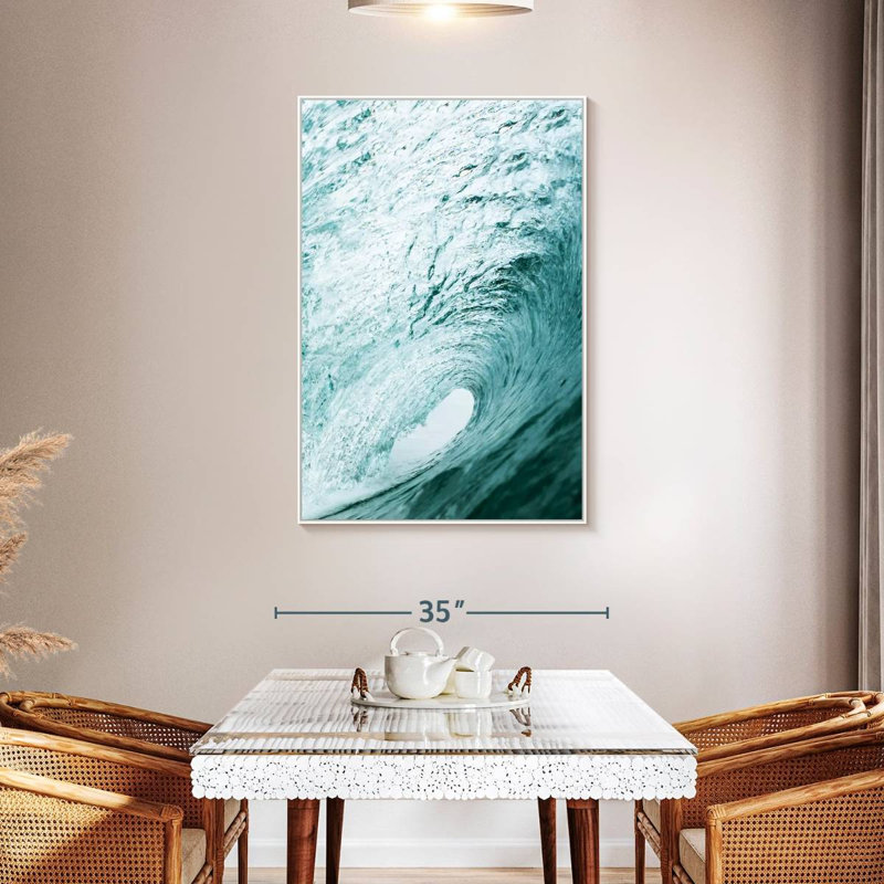Tube ondulé, Cadre flottant blanc, 31 po x 46 po