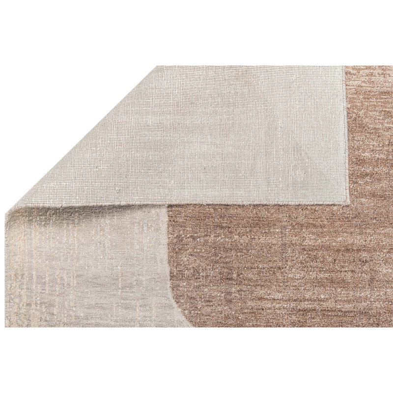 Hand Knotted Abstract Area Rug in Ivory/Blush, Rectangle 9' x 12'