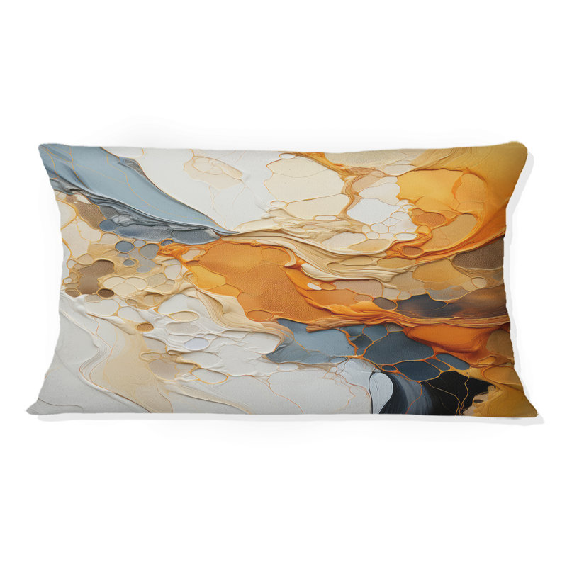 Orange orange, dessin au trait, expressionnisme abstrait, 12" x 20", Rectangulaire
