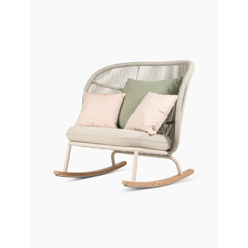 Kodo Outdoor Rocker Chair, Fig Green, Dune White