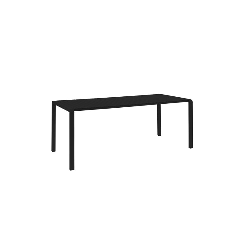 Table de salle à manger en aluminium, Noir, H 30 po x l 84 po x P 38 po