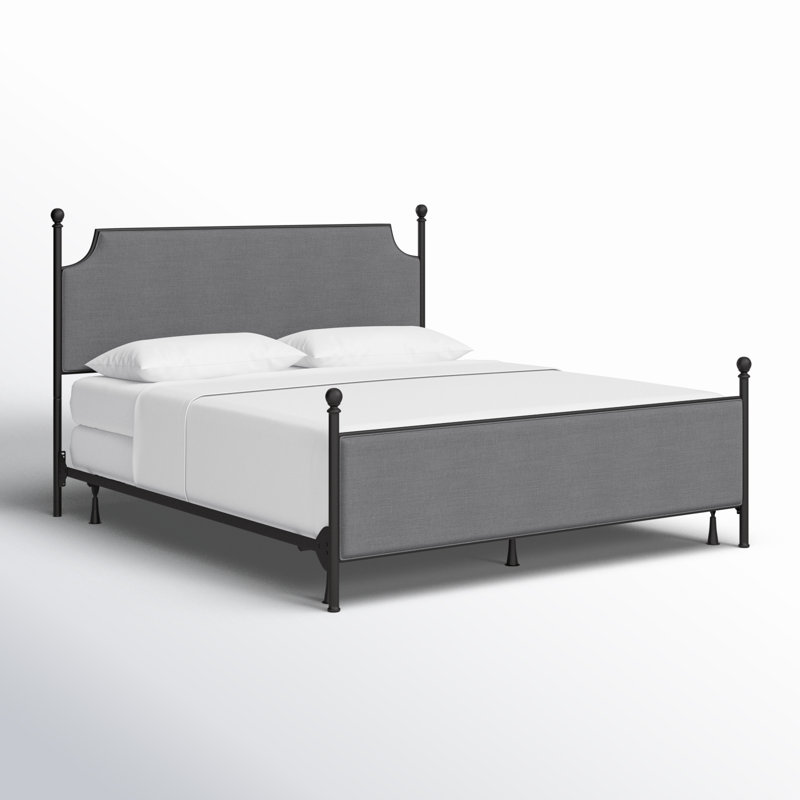 Olague Upholstered Metal Standard Bed, King, Black