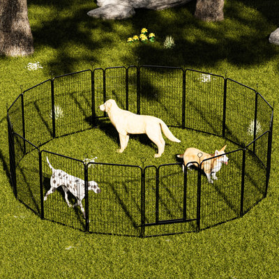 Parc pour chien de 40 po en métal très haut très résistant, 40 panneaux avec barrière autobloquante, forme réglable, rouille, clôture à assemblage rapide, gravité automatique pour l'intérieur et l'extérieur, aménagement,