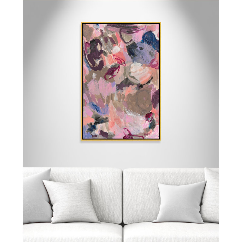 «Vineyard Evening Print» par Marisol Evora, L 25,5 po x H 37,5 po, Flotteur doré